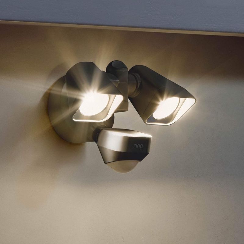 lampada de segurança com sensor de movimento ring floodlight preto a-bi