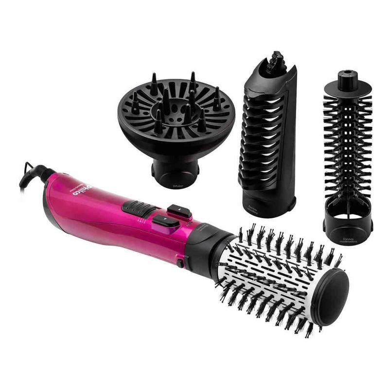 escova rotativa philco beauty shine 1100w rosa pec07r