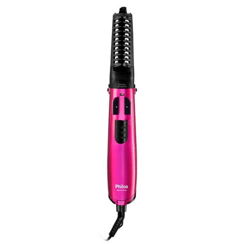escova rotativa philco beauty shine 1100w rosa pec07r