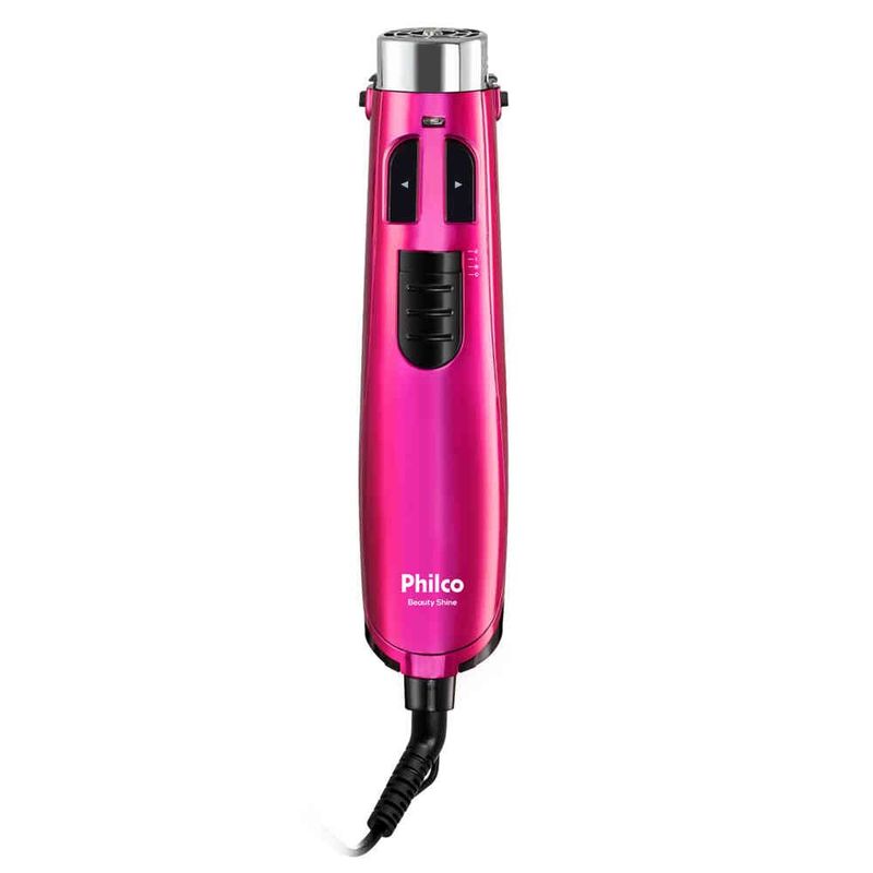 escova rotativa philco beauty shine 1100w rosa pec07r