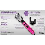 escova rotativa philco beauty shine 1100w rosa pec07r