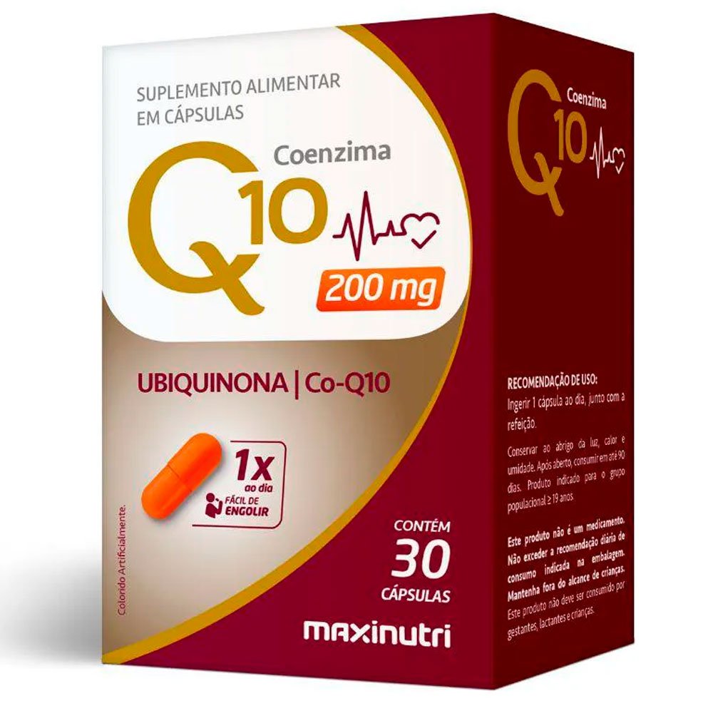 Coenzima Q10 200mg Maxinutri com 30 Cápsulas