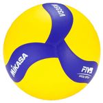 bola mikasa couro sintético costurado amarelo tamanho 5 v335w (mp)