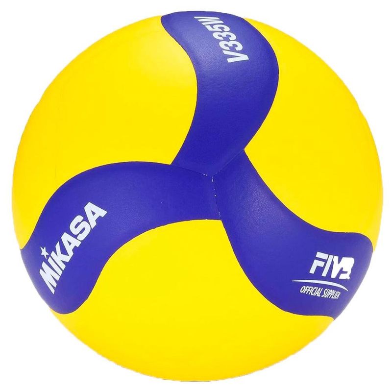 bola mikasa couro sintético costurado amarelo tamanho 5 v335w (mp)