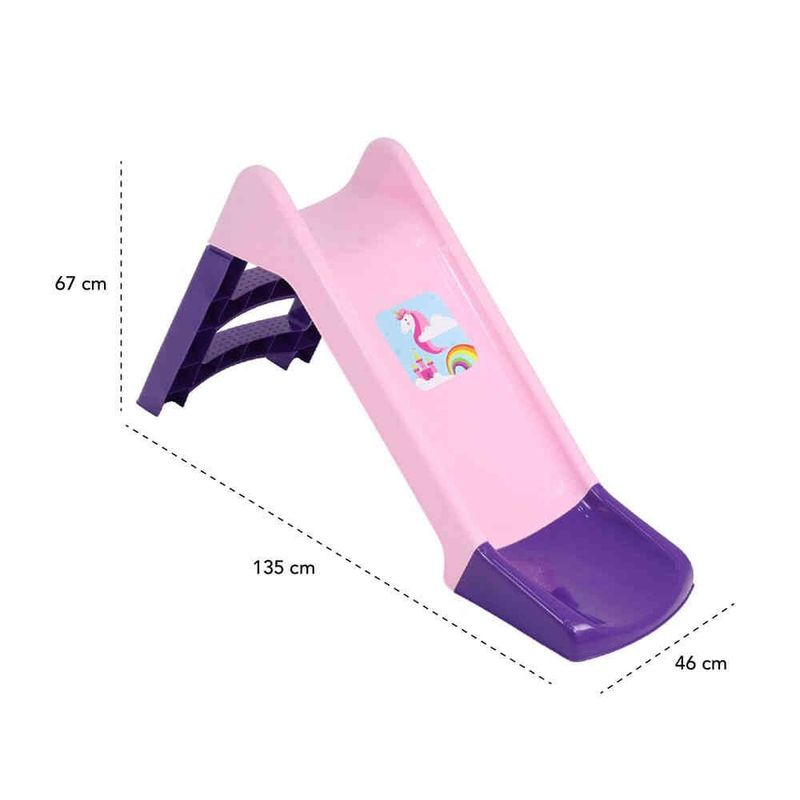 escorregador infantil belfix unicórnio rosa e roxo 558634