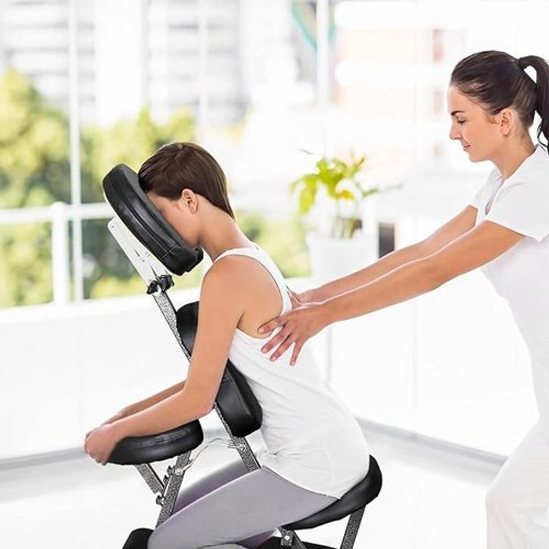 cadeira de massagem dobrável portátil preto a-bi