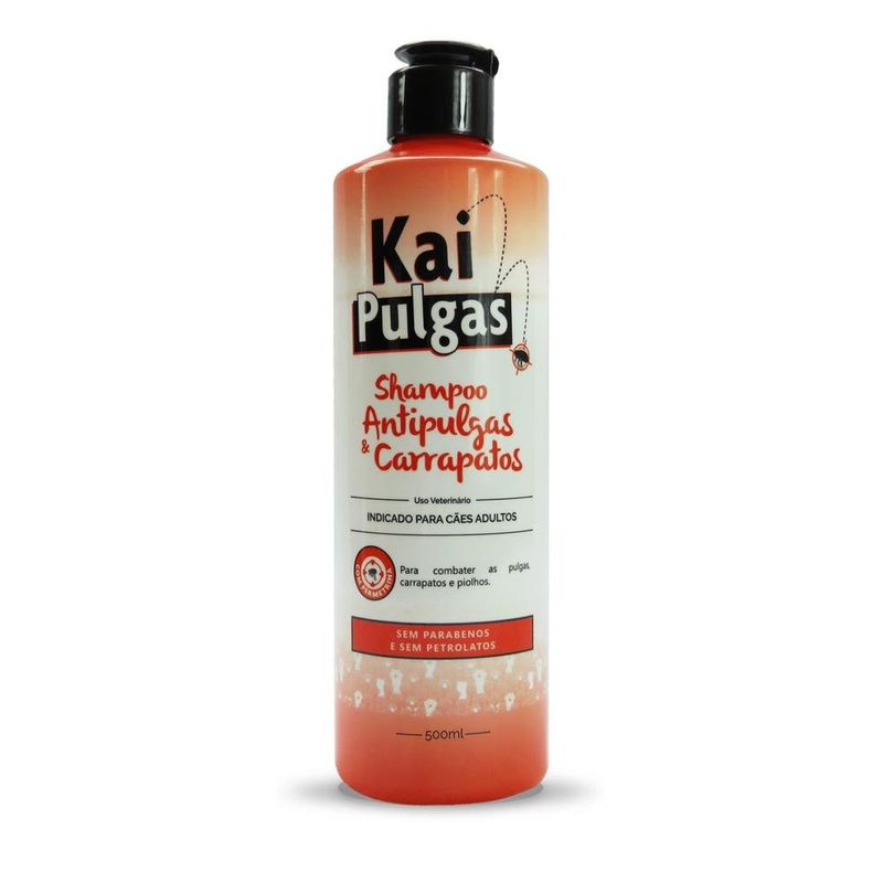 shampoo antipulgas e carrapatos kaipulgas 500ml (mp)