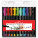 caneta hidrocor faber-castell super soft 10 cores
