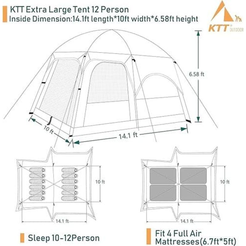 barraca ktt extra grande para 12 pessoas verde a-bi
