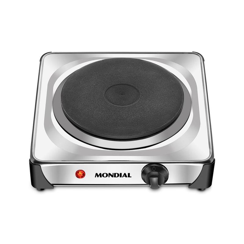 fogão elétrico de mesa 1 boca mondial fast cook inox 127v - fe04