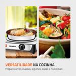 fogão elétrico de mesa 1 boca mondial fast cook inox 127v - fe04