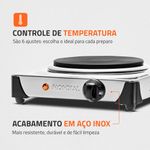 fogão elétrico de mesa 1 boca mondial fast cook inox 127v - fe04