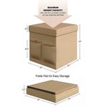puff dobrável 2 peças lavish home 38cm bege a-bi