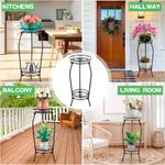 suporte de plantas vecelo em metal 69x31,5x31,5cm preto a-bi