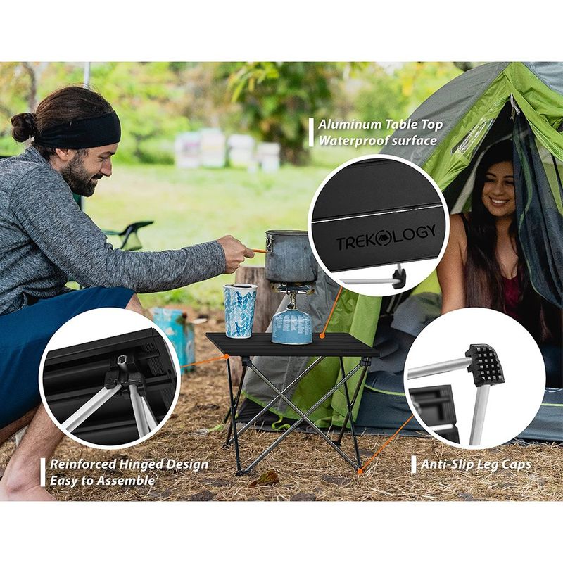 mesa de acampamento dobrável portátil trekology 29,2x39,4x34,5cm preto a-bi