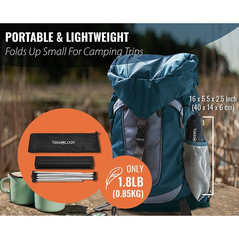 mesa de acampamento dobrável portátil trekology 29,2x39,4x34,5cm preto a-bi