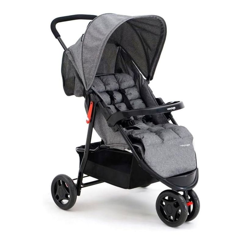 carrinho de bebê voyage delta 3 rodas cinza mescla (mp)