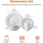 jogo de jantar porcelana amazon 16 peças branco a-bi