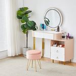 puff banqueta cpintltr veludo blush a-bi