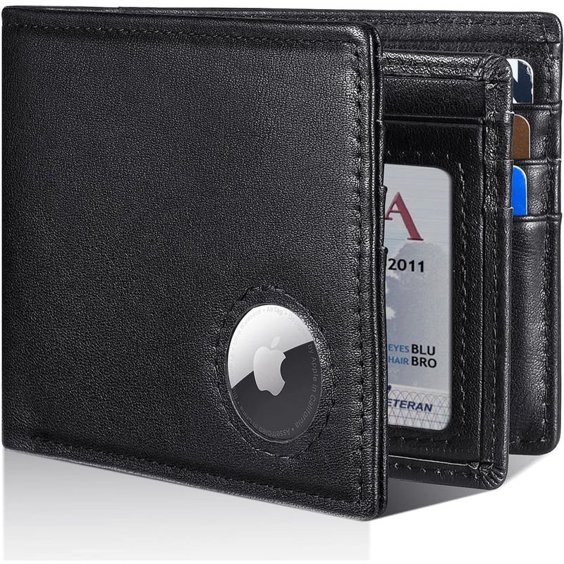 carteira masculina artpaxy com suporte airtag preto a-bi
