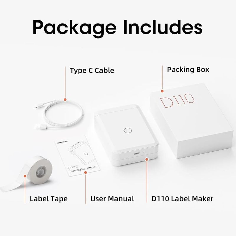 mini impressora niimbot para etiquetas d110 branco a-bi