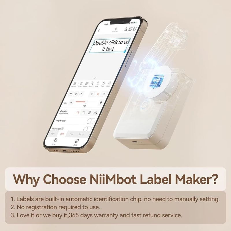 mini impressora niimbot para etiquetas d110 branco a-bi