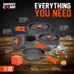 conjunto 10 peças cozinha smokey para acampamento a-bi
