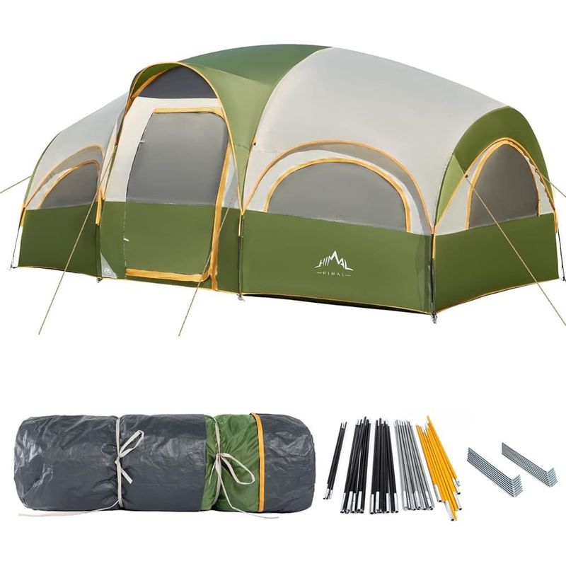 barraca para camping gohimal 8 pessoas verde a-bi
