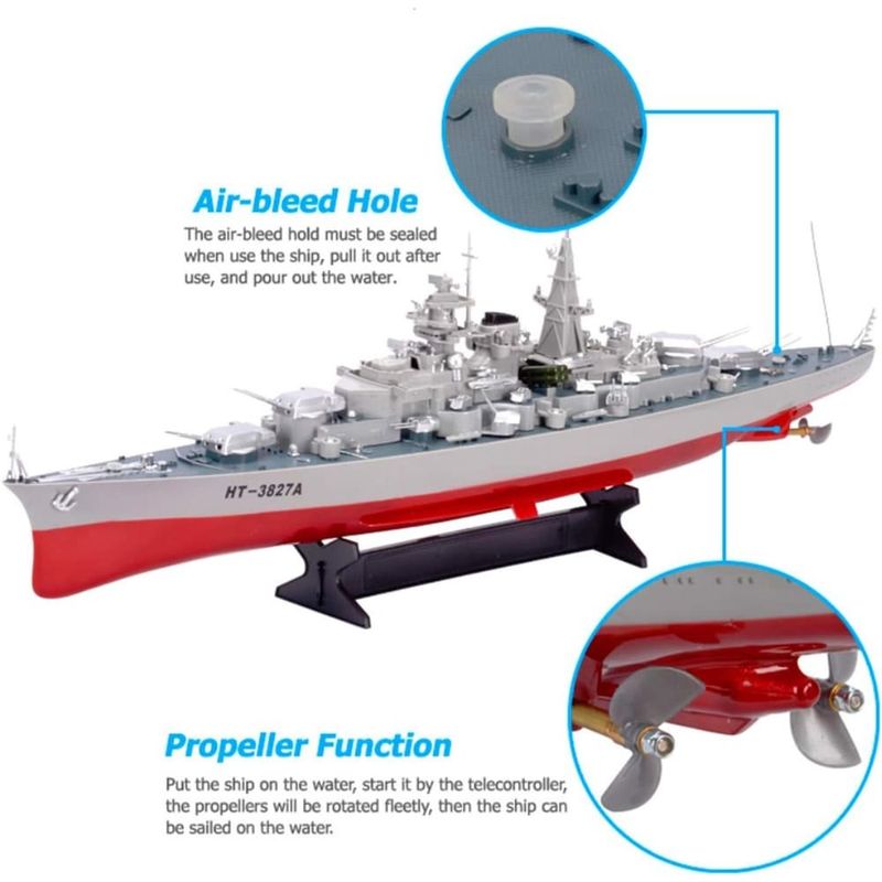 navio de controle remoto militar alemão bismarck 1/360 rc a-bi