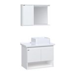 kit gabinete aj rorato para banheiro suspenso bergamo branco (mp)