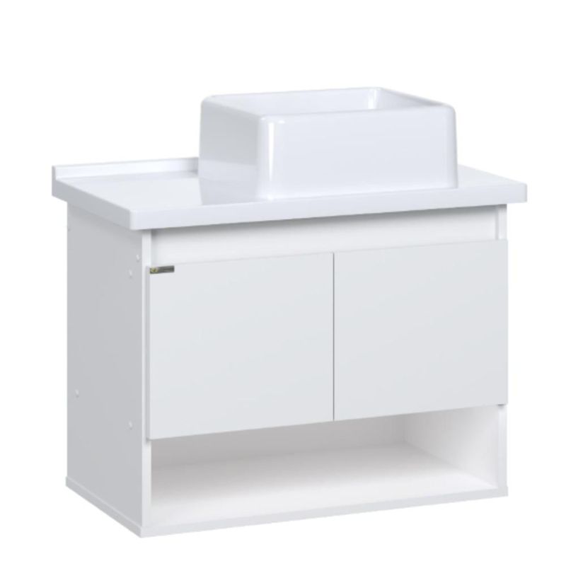 kit gabinete aj rorato para banheiro suspenso bergamo branco (mp)