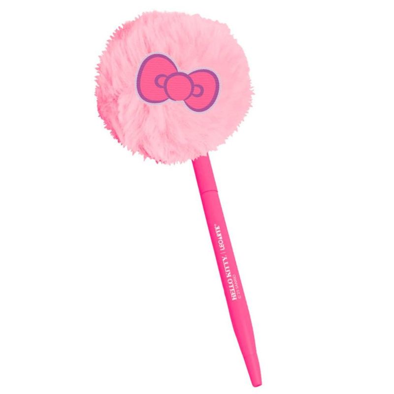 caneta esferográfica leoarte pompom hello kitty rosa (mp)
