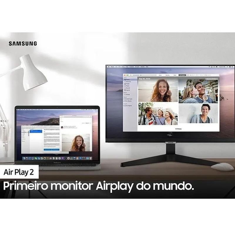 monitor led smart samsung 24 full hd wide m5 bluetooth preto (mp)