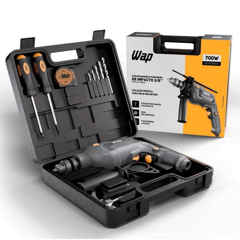 parafusadeira e furadeira de impacto wap wf 700k10