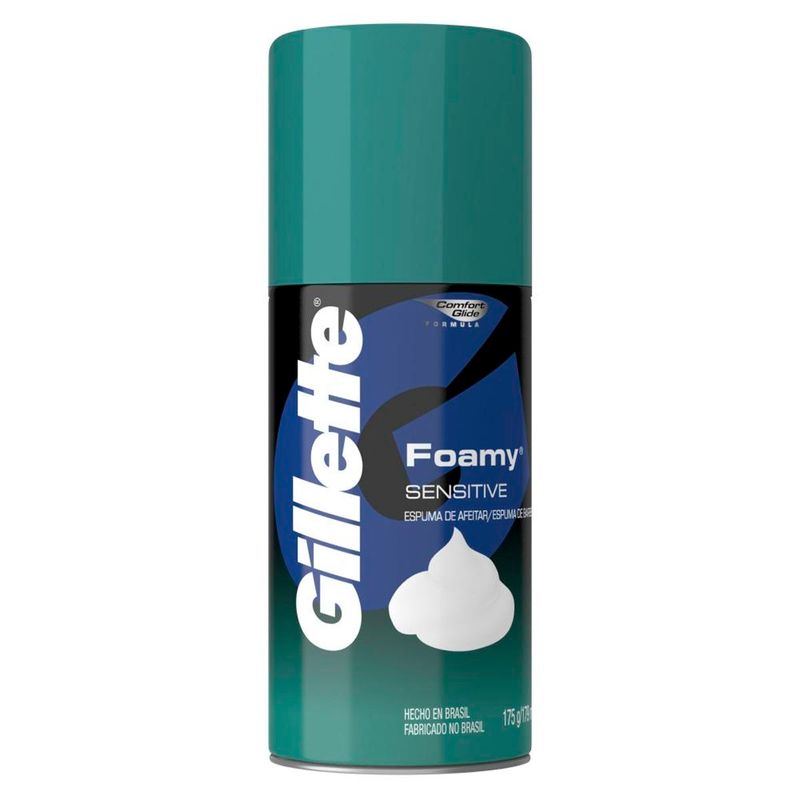 espuma de barbear gillette foamy sensitive 175g
