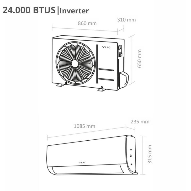 ar-condicionado split inverter 24.000 btus vix 220v as-24tw2rbbdk03 (mp)