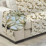 protetor branyl sofá home decor 02 lugares floral marrom (mp)