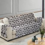 protetor branyl sofá home decor 02 lugares floral preto (mp)