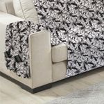 protetor branyl sofá home decor 02 lugares floral preto (mp)