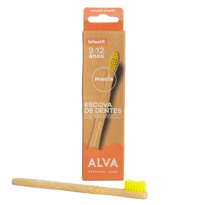 escova de dente bamboo alva infantil cerdas macia