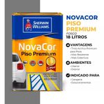 tinta acrílica sherwin-williams premium fosco novacor piso 18l 38084106 cinza (mp)