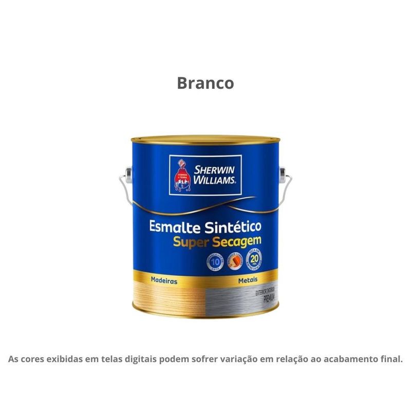 tinta esmalte sintético sherwin-williams premium alto brilho super secagem 3,6l 7510001 branco (mp)