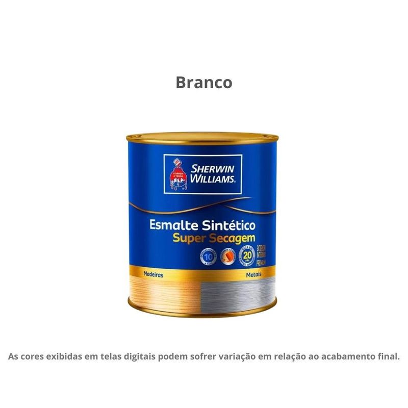 tinta esmalte sintético sherwin-williams premium alto brilho super secagem 900ml 7510002 branco (mp)