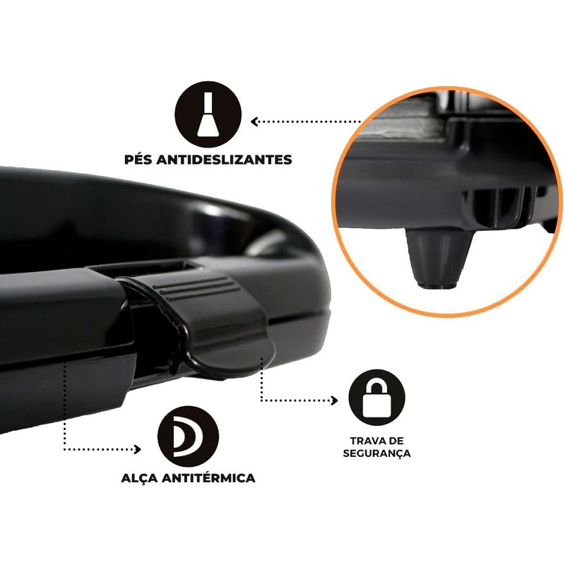 sanduicheira amvox ams370 750w preto (mp)