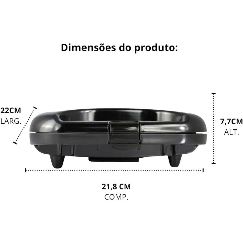 sanduicheira amvox ams370 750w preto (mp)