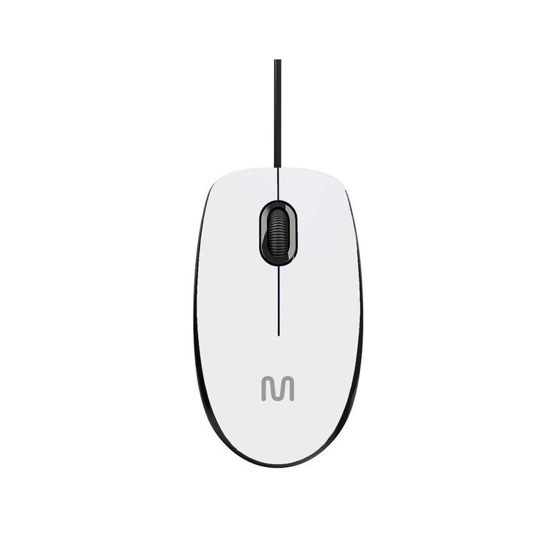 mouse com fio multilaser 1200dpi branco mo389 (mp)