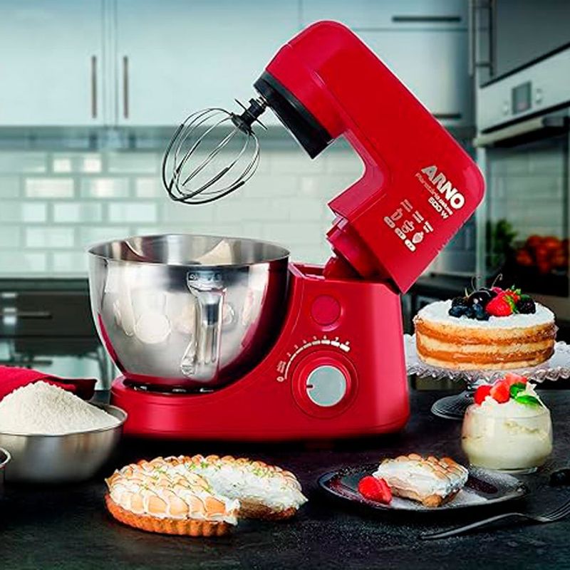 batedeira planetária arno new deluxe sx7505b1 inox 127v vermelho (mp)