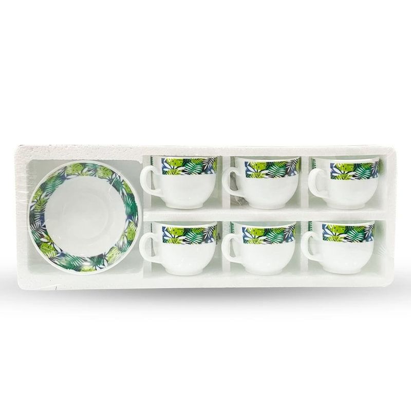 jogo de xícaras fratelli forest 12 peças 6 xícaras e 6 pires 220ml (mp)