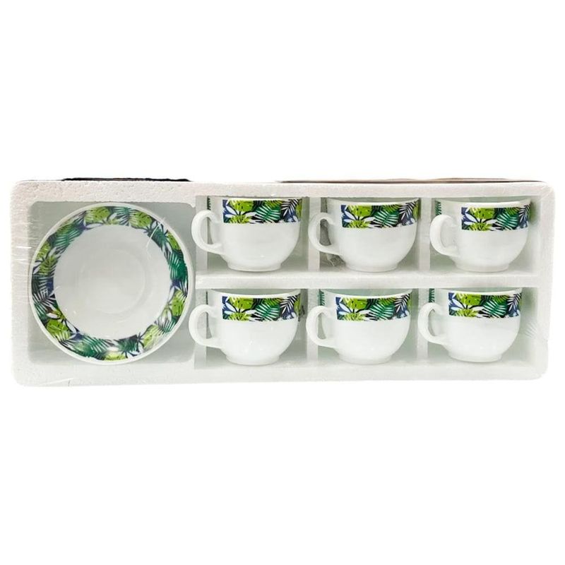 jogo de xícaras fratelli forest 12 peças 6 xícaras e 6 pires 220ml (mp)