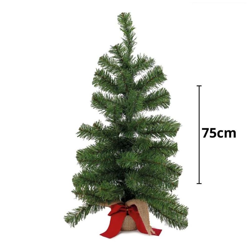mini árvore de natal cromus com laço 75cm 80 hastes verde (mp)